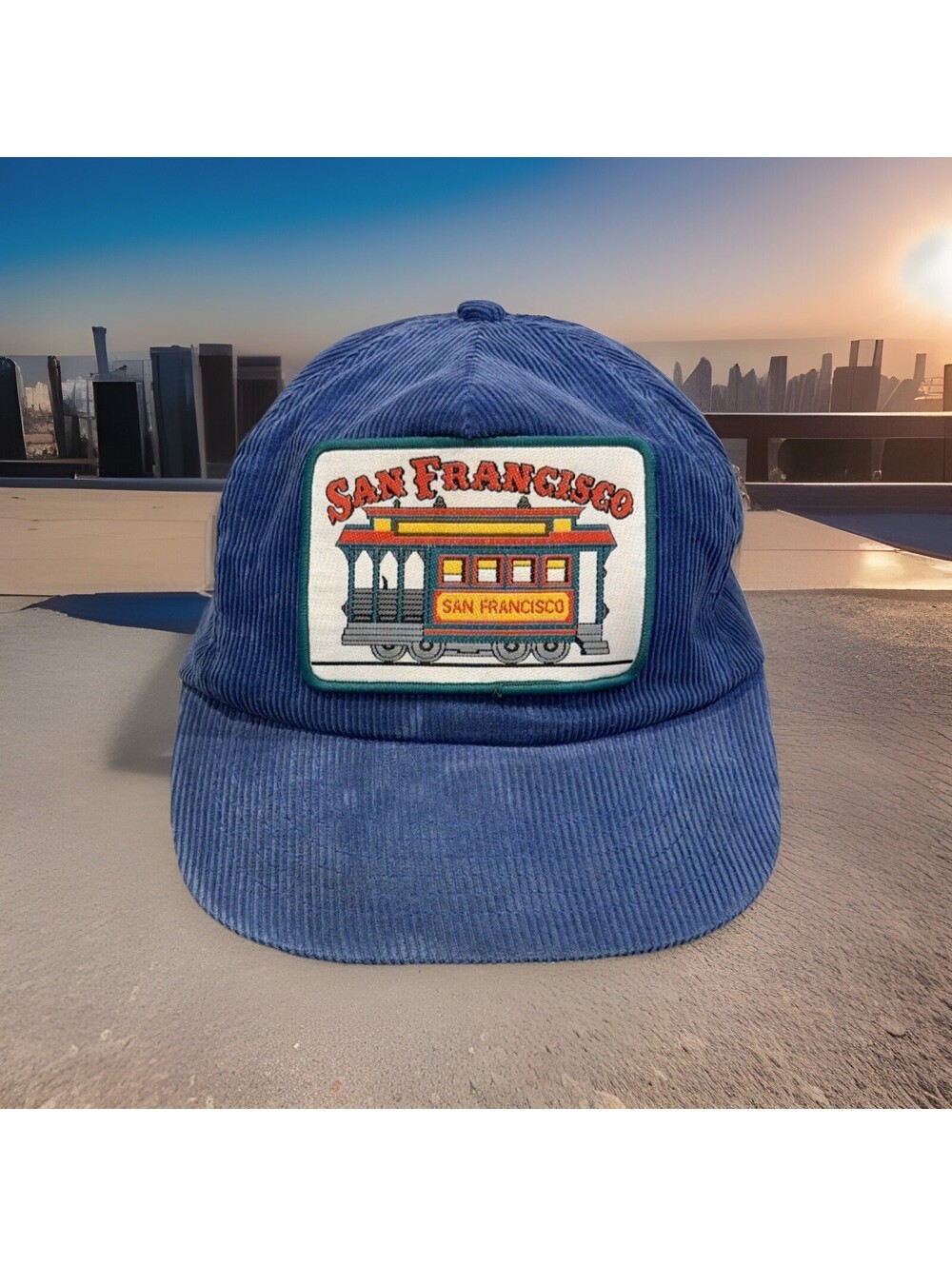 San Francisco California Street Trolley Train Car Railroad Corduroy Baseball Cap